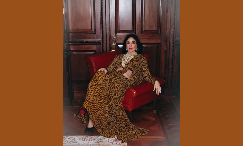 Kareena Kapoor leopard saree