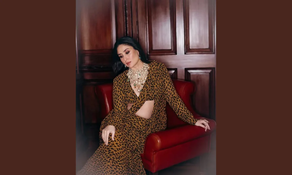 Kareena Kapoor leopard saree