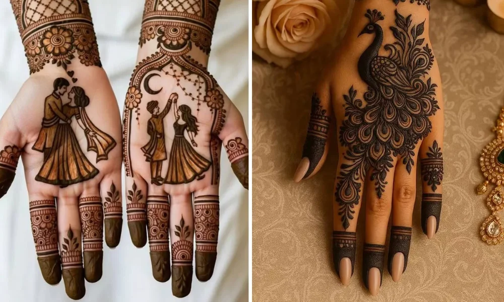 Karwa Chauth mehendi stick-on bindi stones modern trend