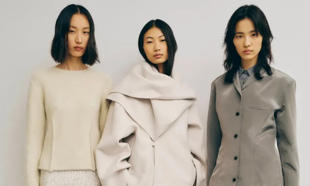 Minimalist women's fashion featuring clean lines and neutral palettes for sustainable style