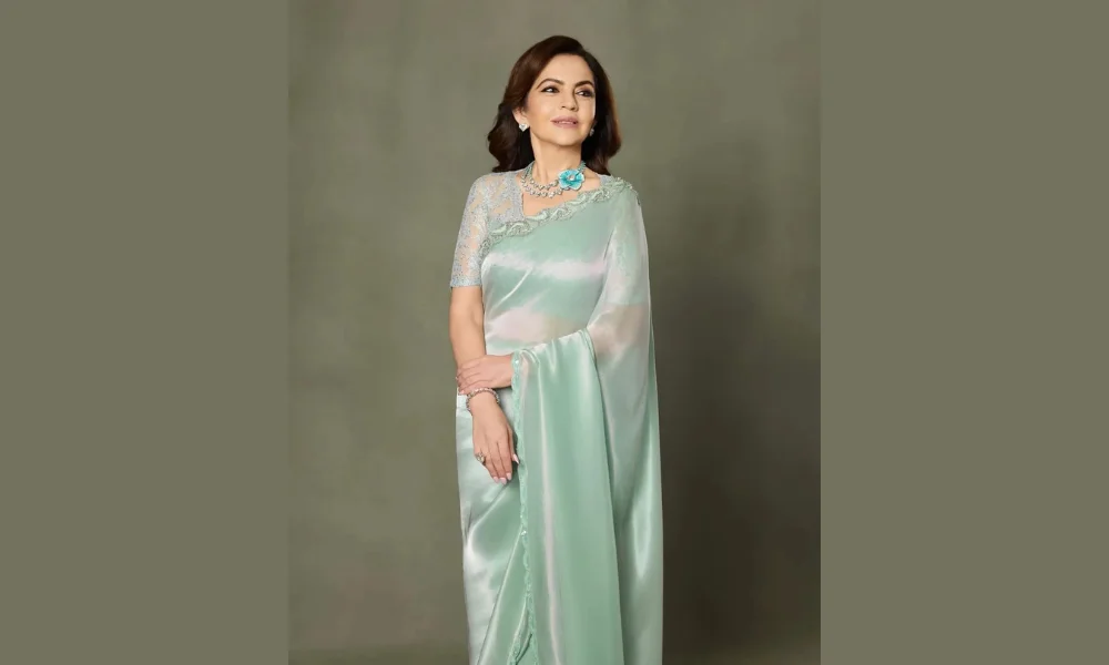 Nita Ambani Jade Green Saree