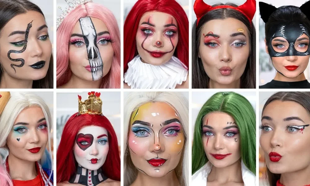 scary halloween makeup zombie vampire blood lips sunken eyes kohl