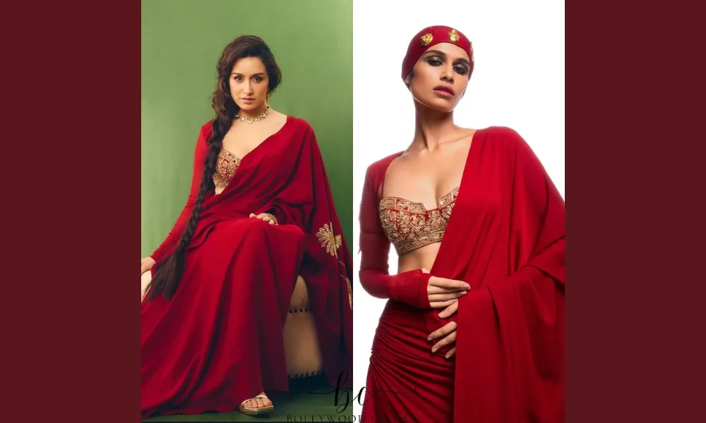 Shraddha Kapoor red saree Navratri