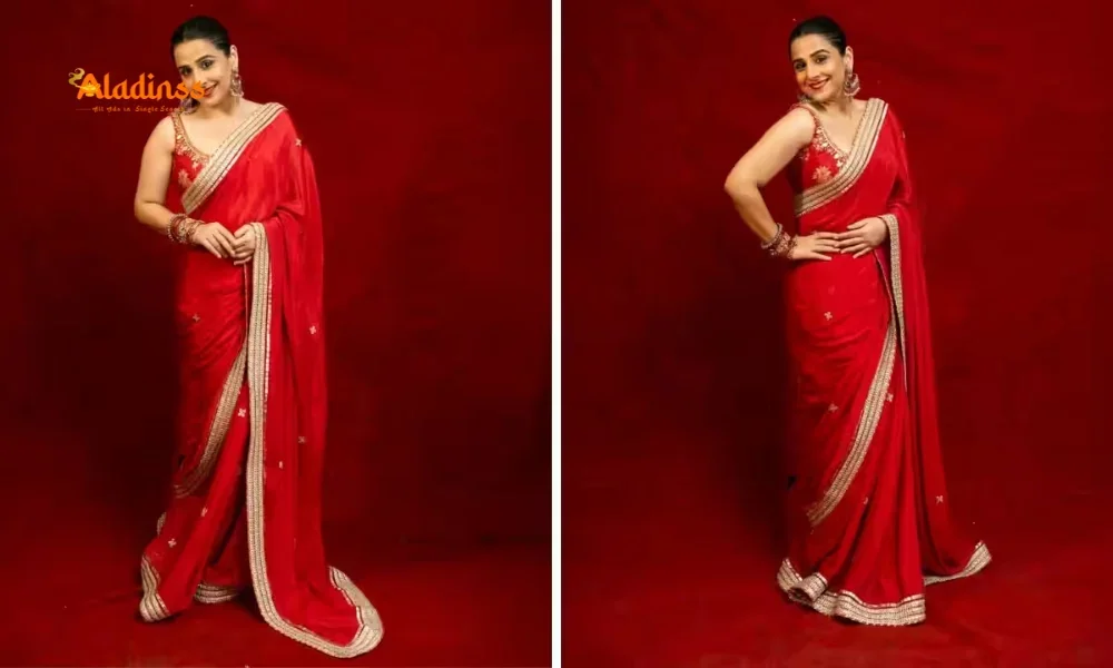 Vidya Balan’s Navratri 2025 Red Saree Look