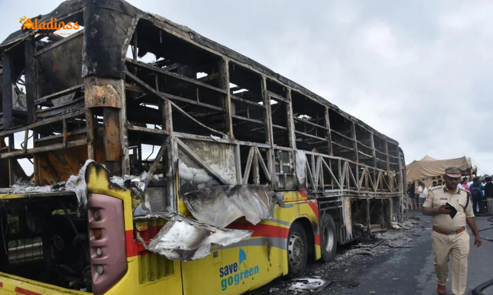 Horror in Kurnool: Bus Catches Fire After Bike Crash, 12 People Killed in Tragic Blaze