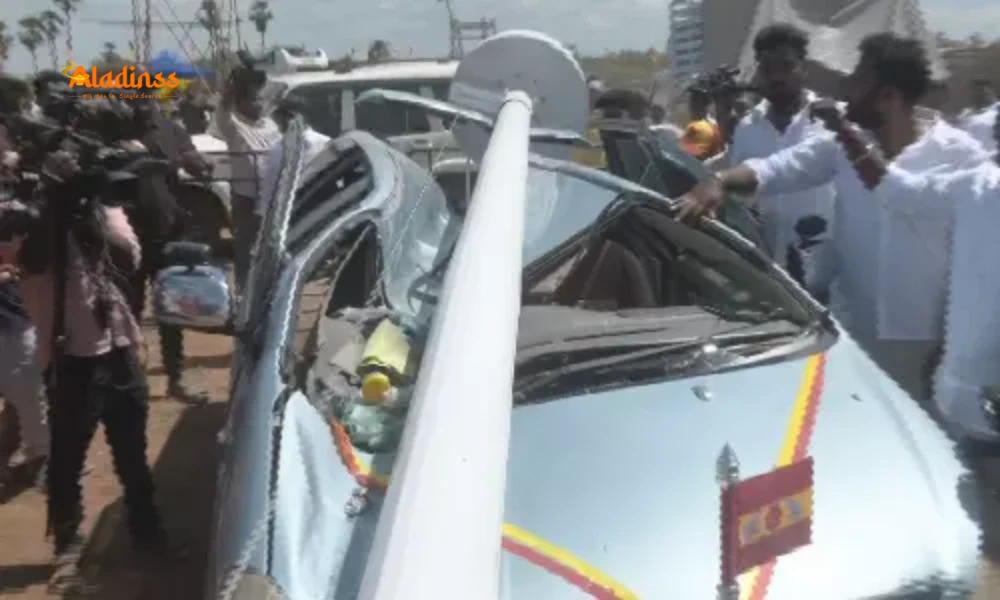 100-Foot Flagpole Falls at TVK Conference Venue in Madurai