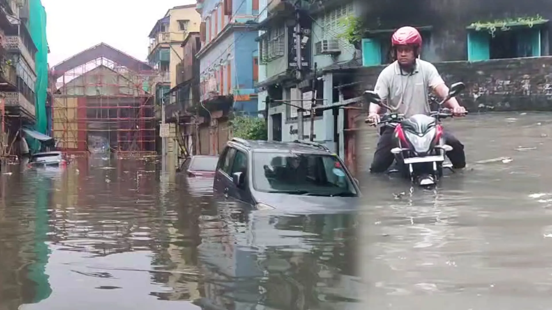 Kolkata rain flooding streets