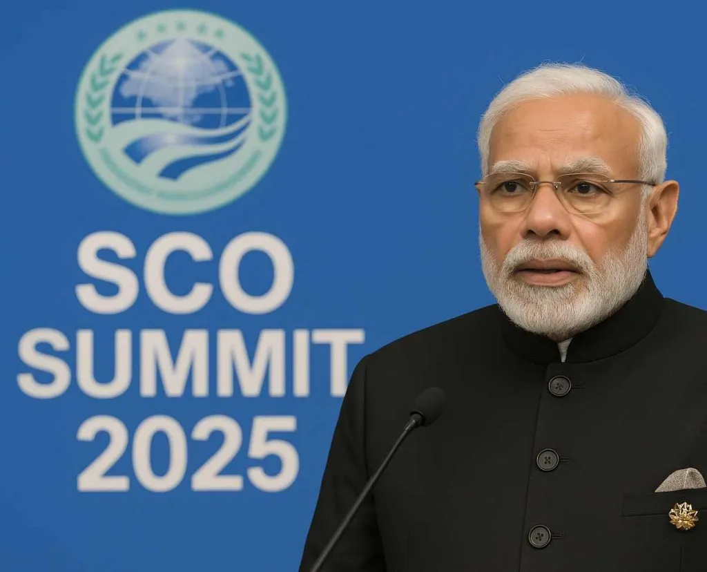 PM Modi at SCO Summit 2025 addressing terrorism