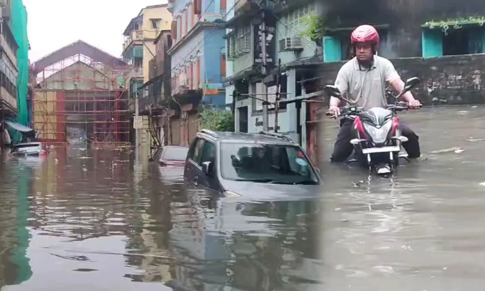 Kolkata rain flooding streets