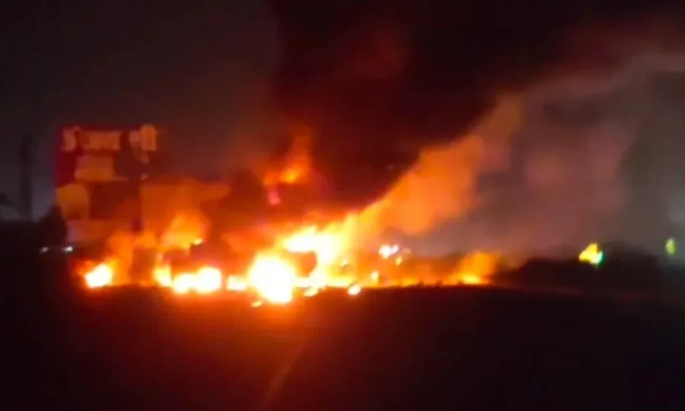 Jaipur Ajmer highway accident LPG explosion