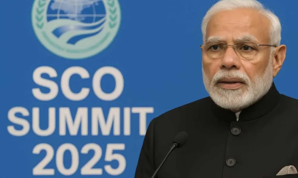 PM Modi at SCO Summit 2025 addressing terrorism