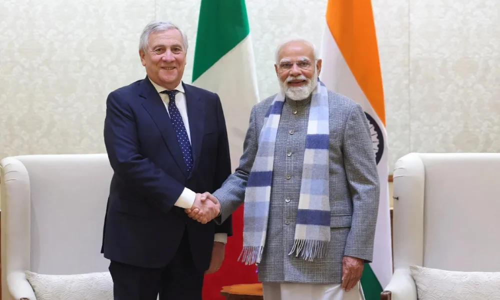 Tajani Modi meeting