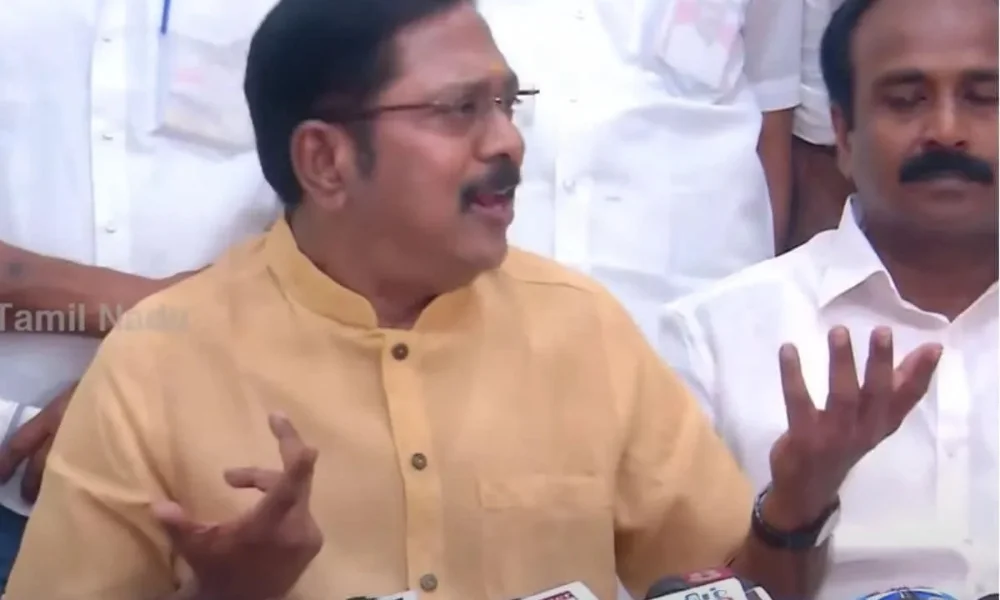 TTV Dinakaran blames Nainar Nagendran for NDA split