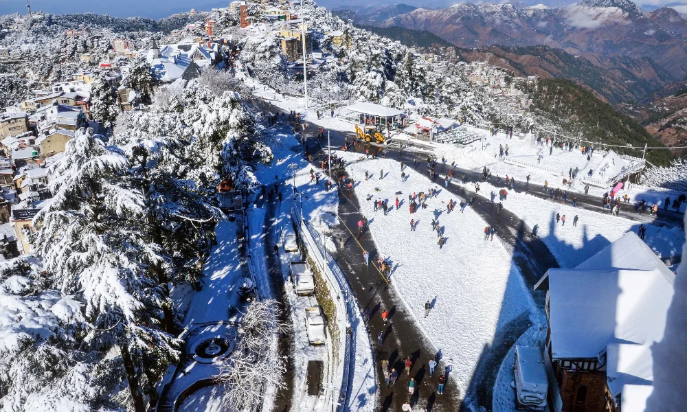 Shimla winter hill station snowfall