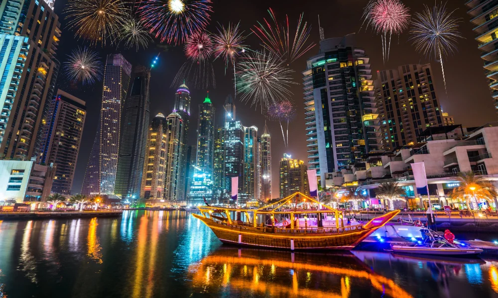 Dubai New Year Fireworks Burj Khalifa