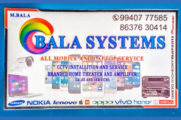 Image of: Bala Systems Mobile Laptop CCTV and Home Theater Service in Sankarnagar