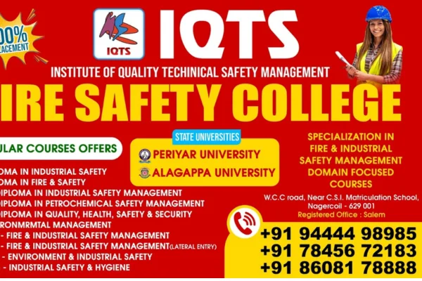 Image of: IQTS Fire Safety College Nagercoil Fire SafetyTraining