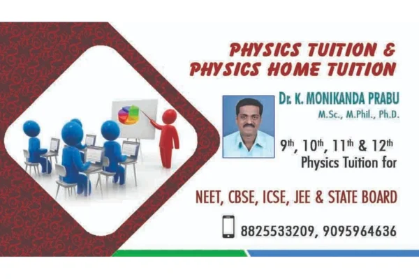 Image of: Dr K Monikanda Prabu Physics Tuition in Nagercoil