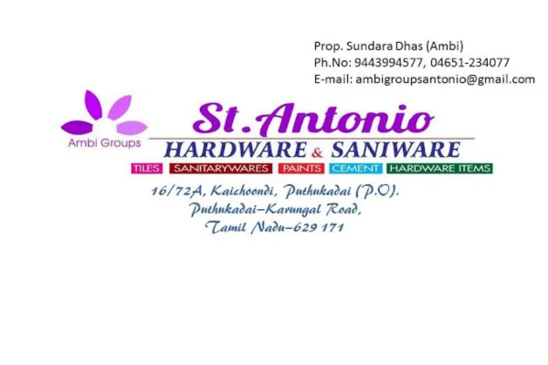 Image of: St Antonio Hardware and Saniware in Painkulam