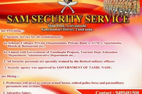 Image of: Sam Security Service & Army Coaching Centre Aralvaimozhi - Specialized Security & Training