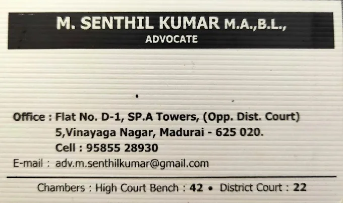 Image of: Advocate M Senthil Kumar in Madurai
