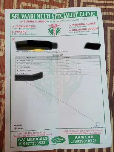 Image of: Sri Vaari Multispeciality Clinic In Avadi