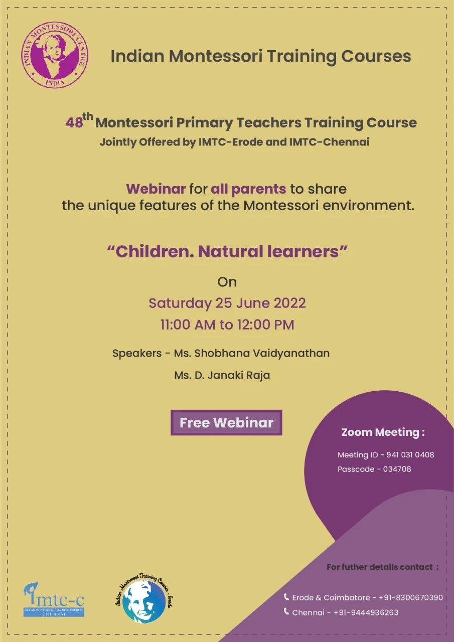Image of: Indian Montessori Training Courses In Chennai