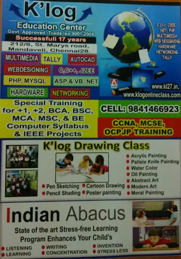 Image of: Klog Education Center In Mandaveli