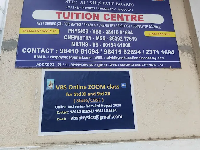 Image of: Srividhya Educational Academy Vbs Physics In Mambalam 2
