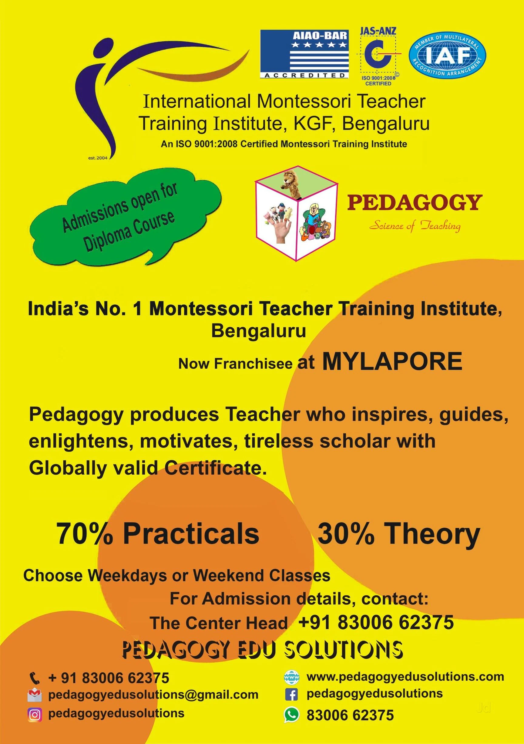 Image of: International Montessori Teacher Training Institute In Mylapore