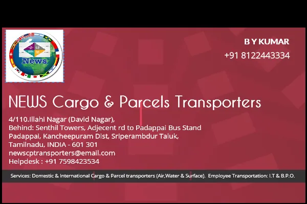 Image of: News Cargo And Parcels Transporters in Chennai