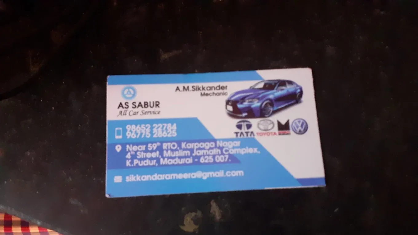 Image of: As Sabur All Car Mechanic Shop in Madurai