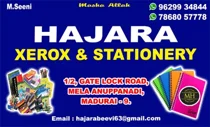 Image of: Hajara Xerox And Stationery In Madurai