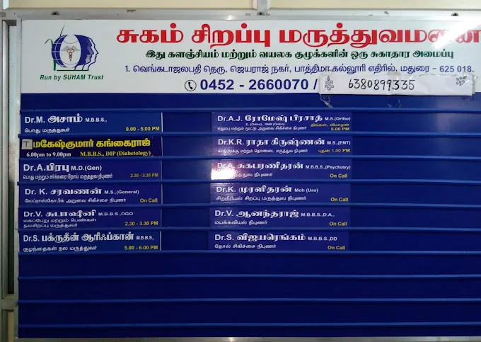 Image of: Suham Speciality Hospital in Vilangudi