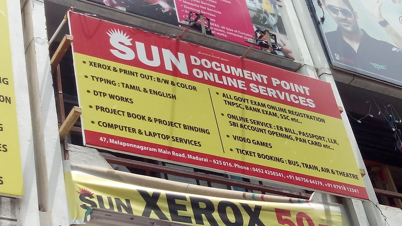 Image of: Sun Document Point And Online Services In Arappalayam