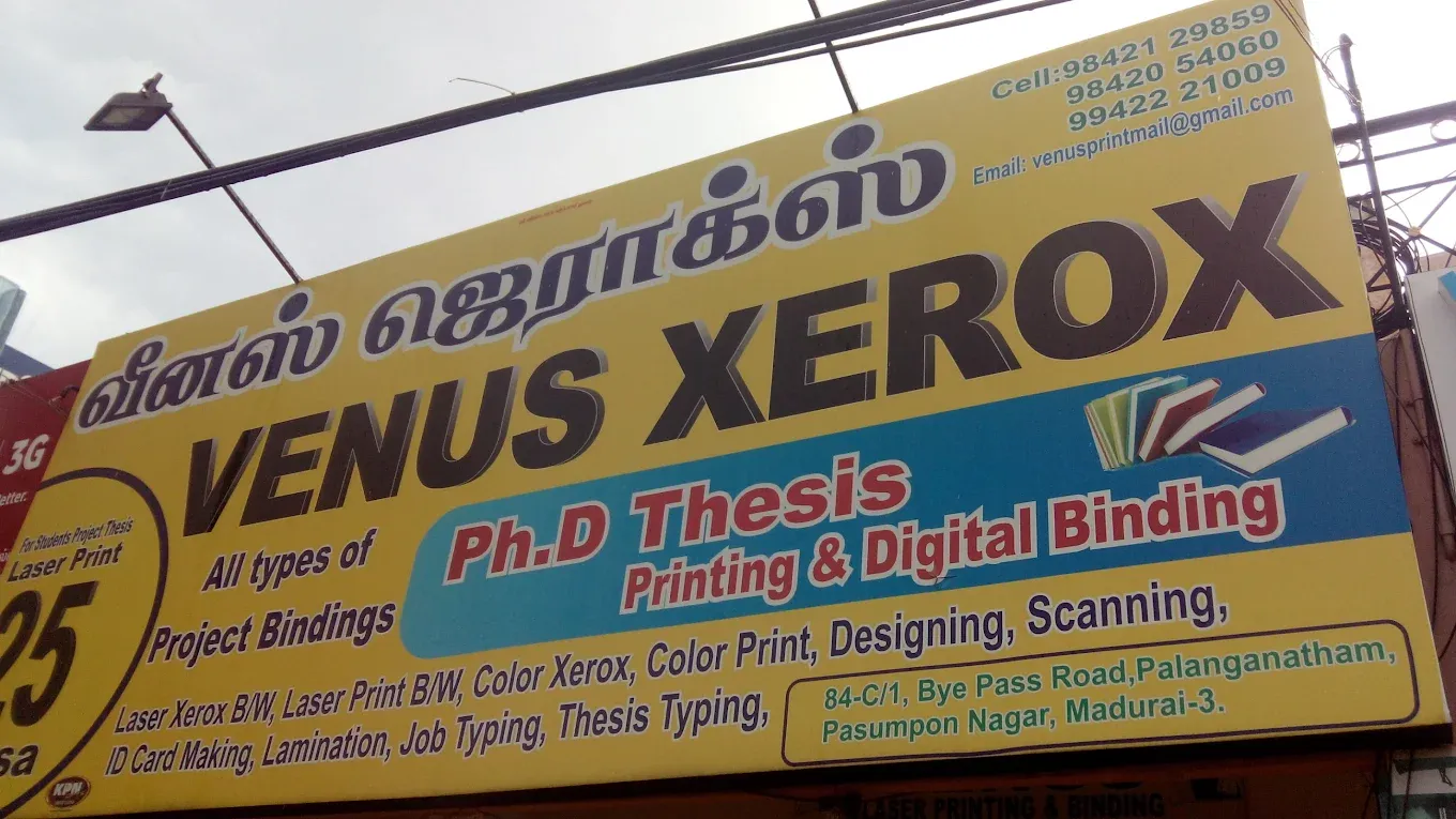 Image of: Venus Laser Printing And Binding In Madurai