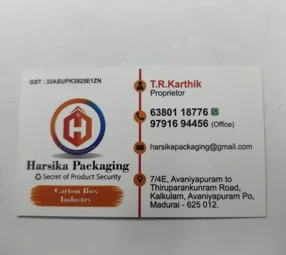 Image of: Harsika Packaging In Thiruparankundram