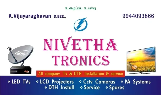 Image of: Nivetha Tronics Ledlcd Tv Service In Sellur