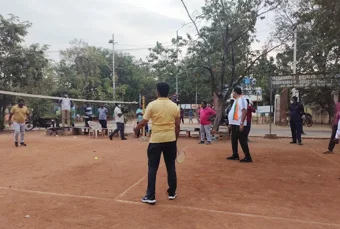 Image of: Race Course Outdoor Badminton Court In Reserve Line