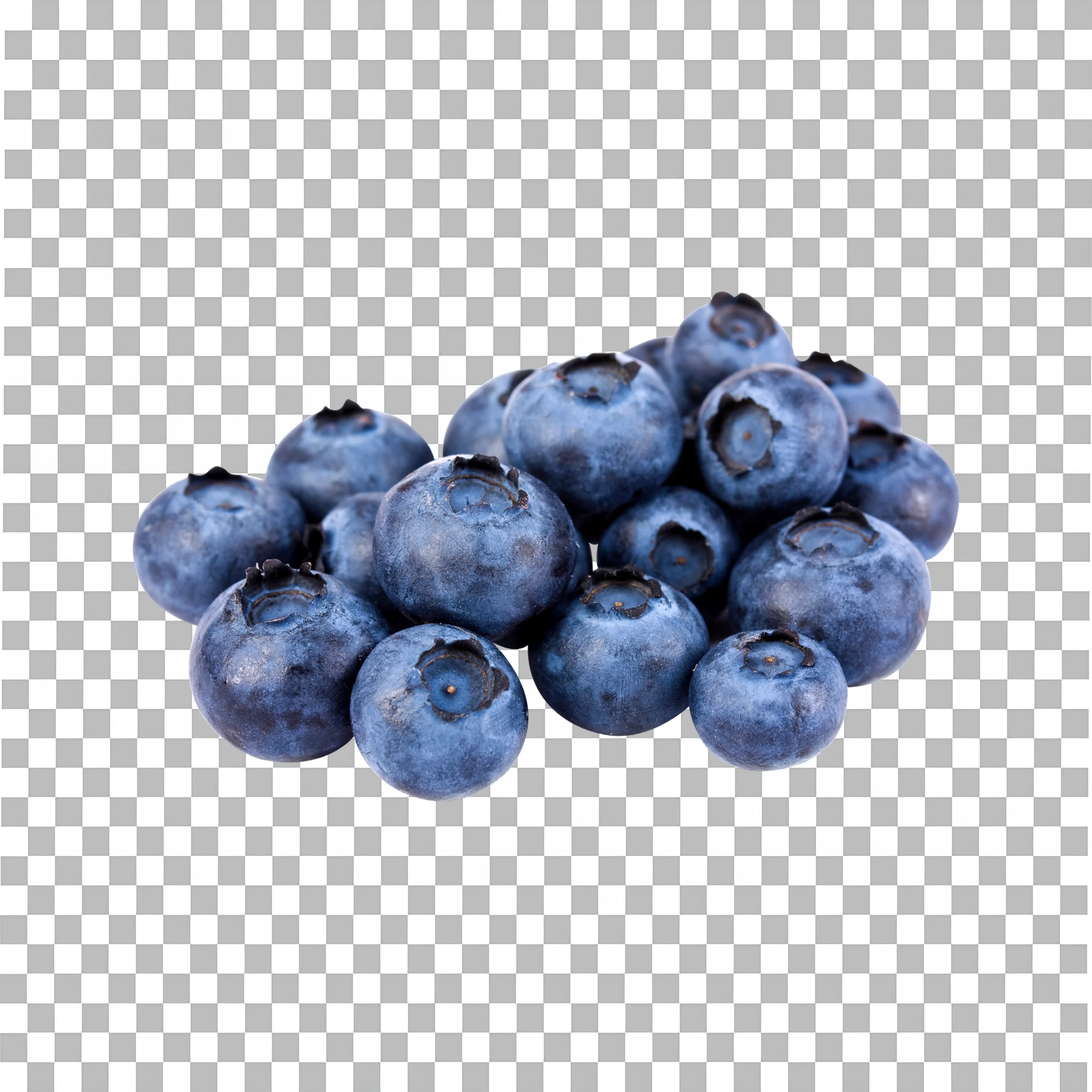 Cluster of Blueberries Png on Transparent Background