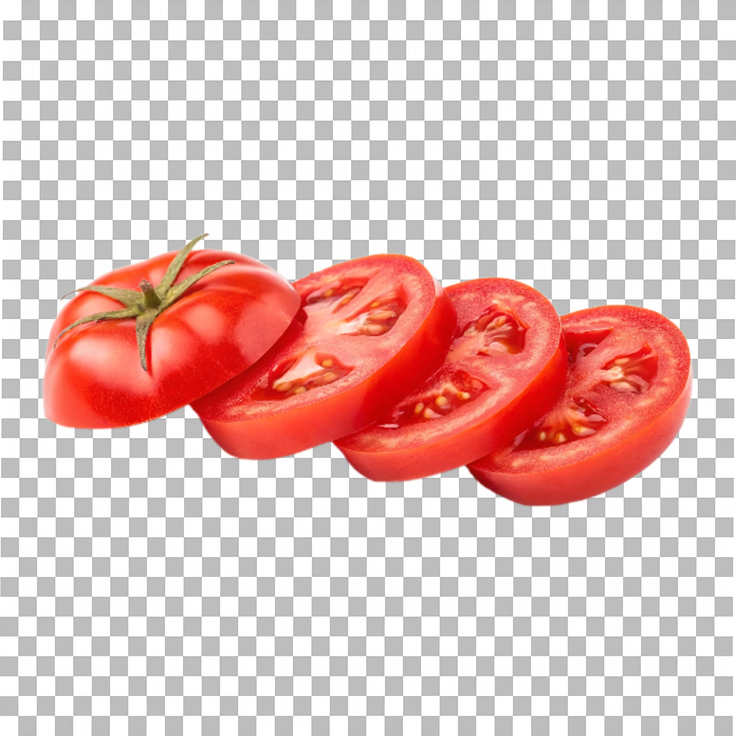 Whole and Sliced Tomato PNG