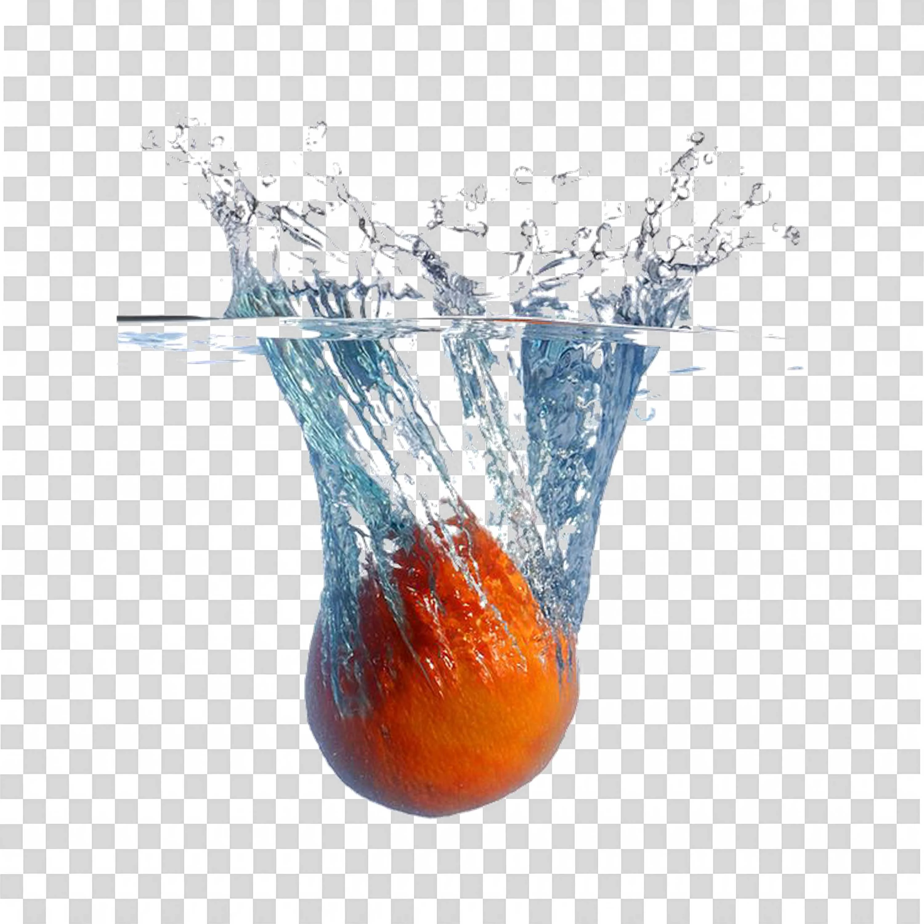 Orange Water Splash Png on Transparent Background