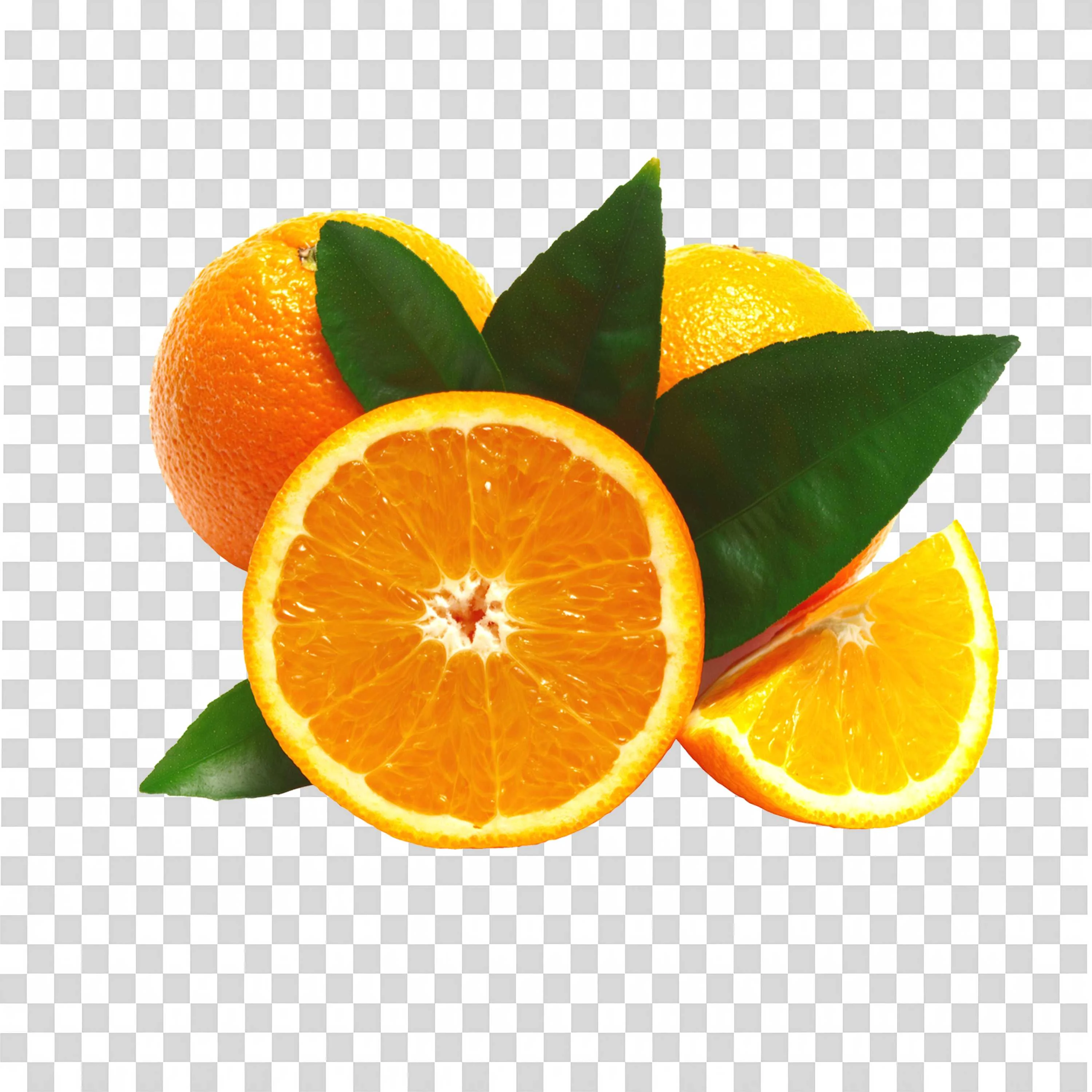 Sliced Oranges Png on Transparent Background