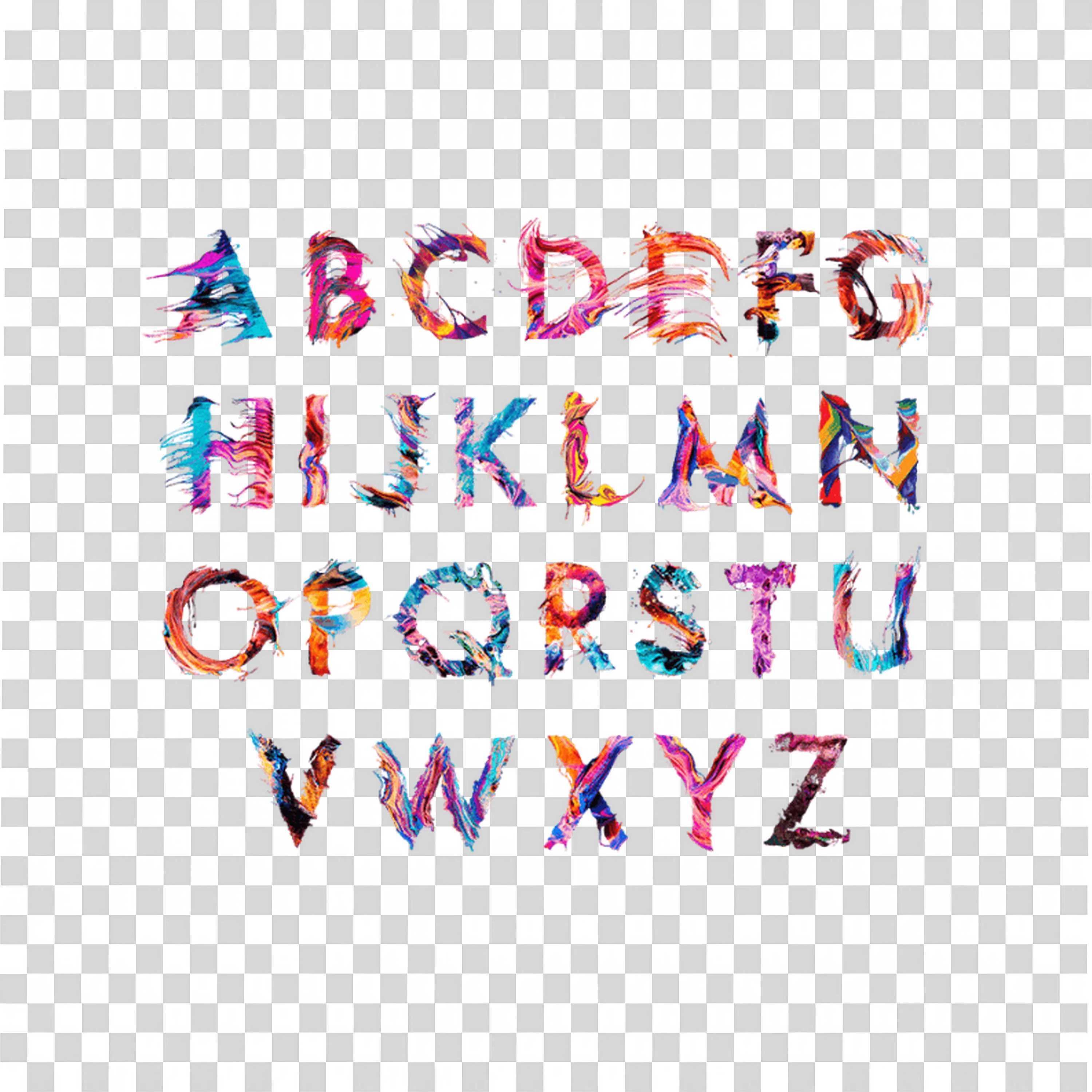 Colors Alphabet Png on Transparent Background