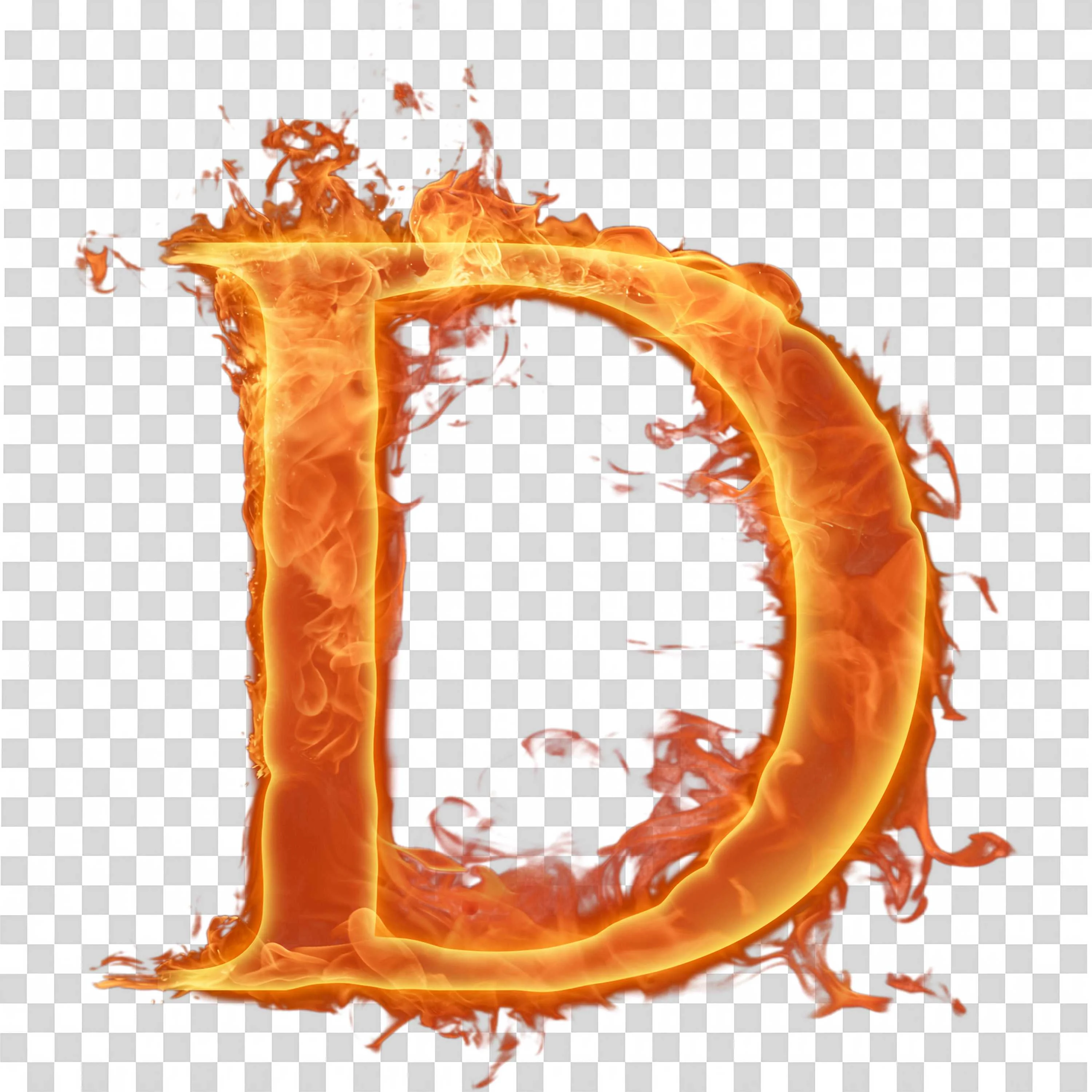 D Alphabet Png on Transparent Background