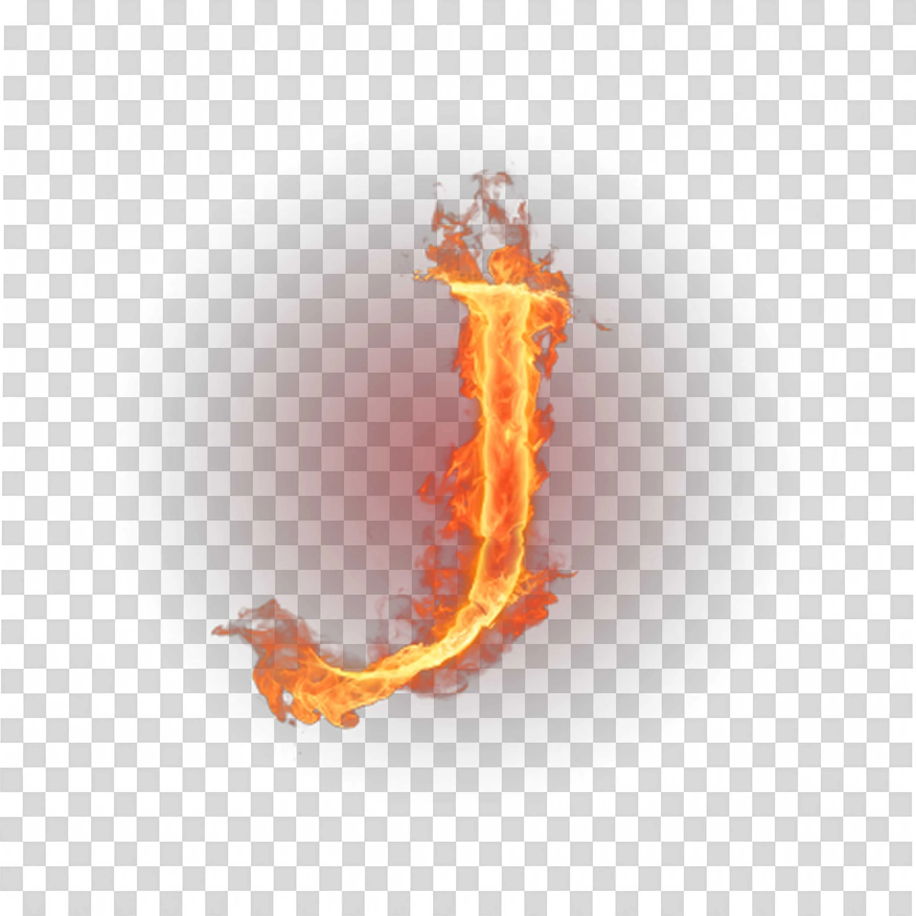 Flaming Letter J Png on Transparent Background