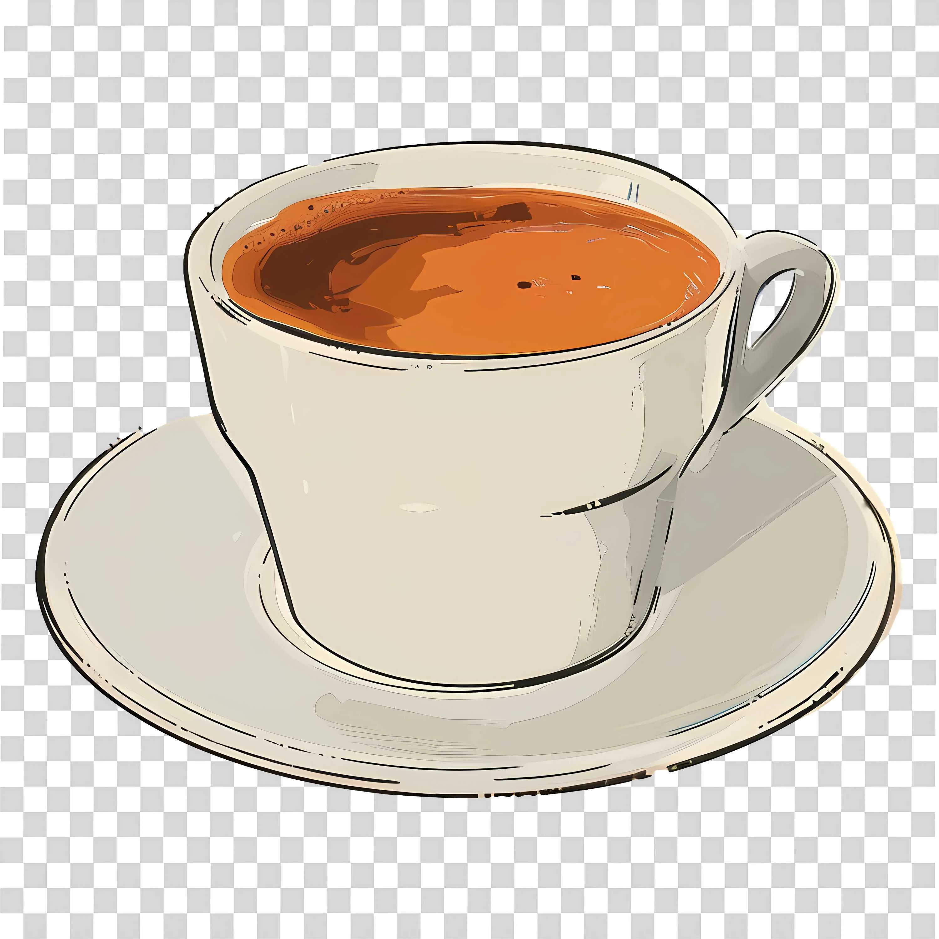 Coffee Cup Illustration Png on Transparent Background