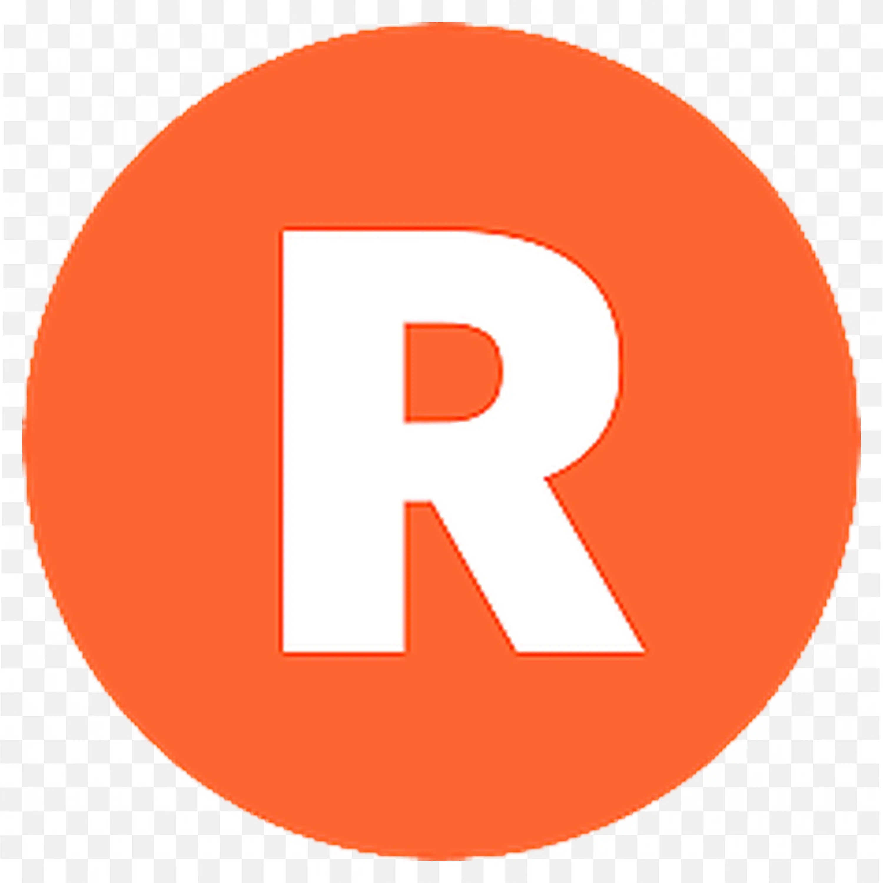 Red Circle Letter R in White Text with Bold Style Design PNG