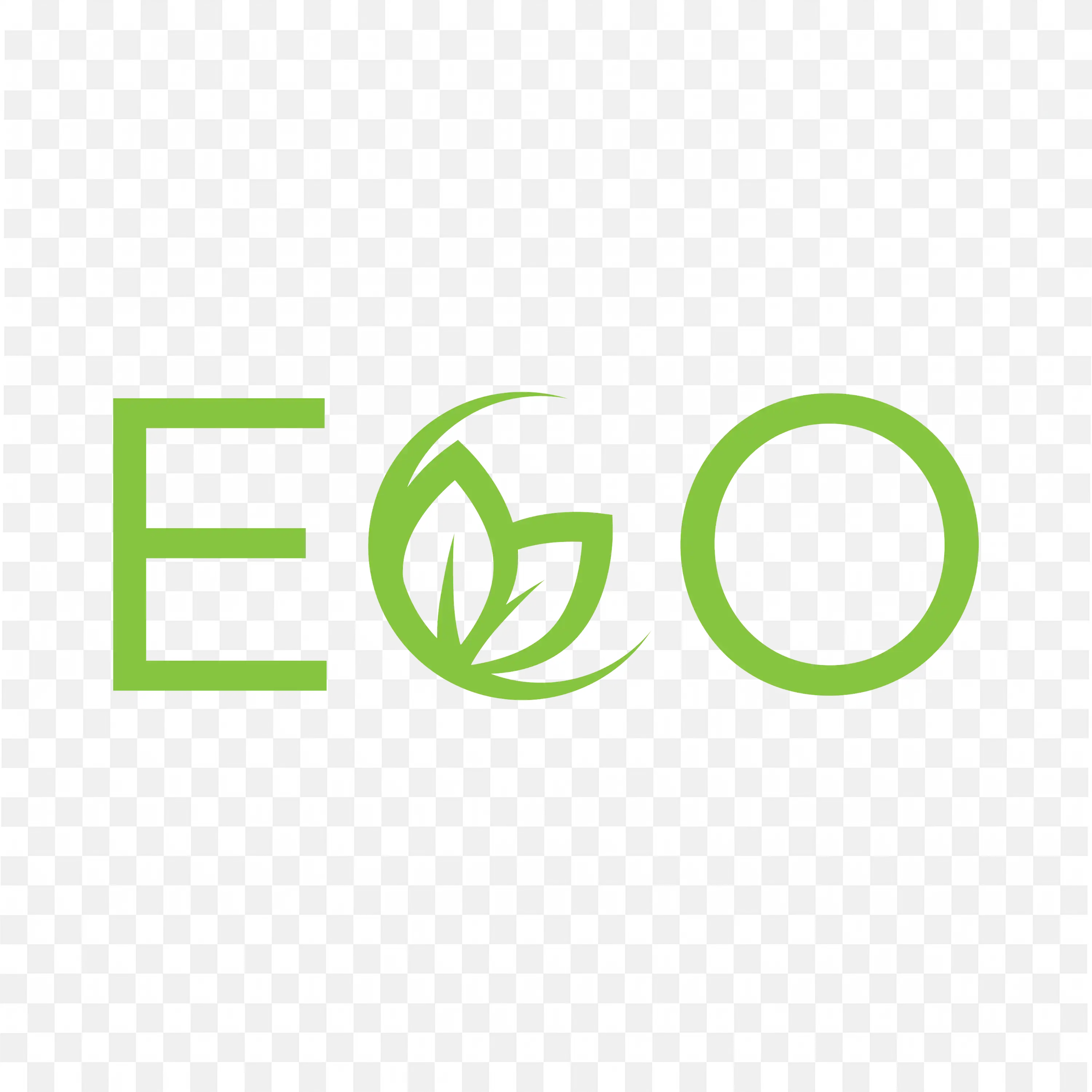 Stylish Eco Leaf Text Logo in Green Color PNG Download