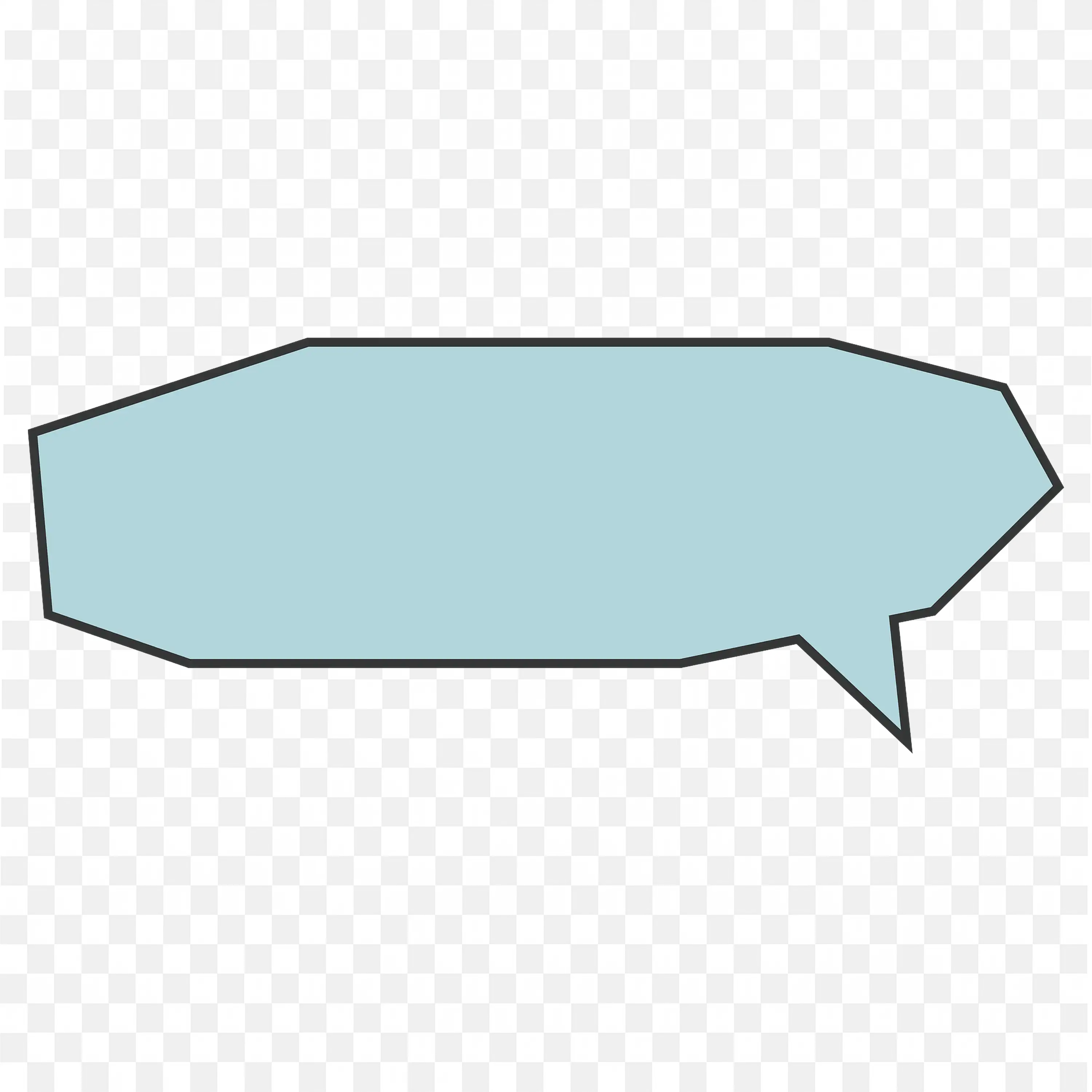 Angular Blue Comic Speech Bubble with Pointed Tail PNG